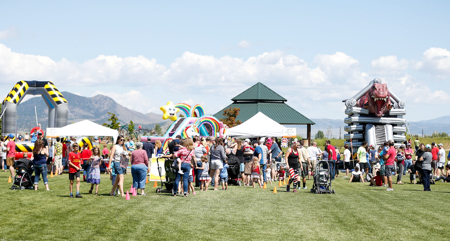 Crowds gather at Centennial Park